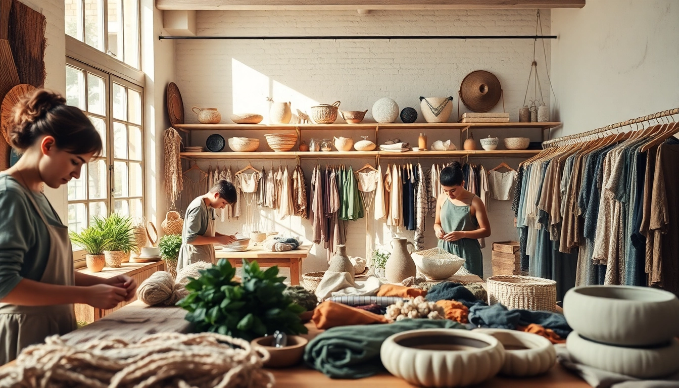 Artisans create unique designs at Raw Ecoproject's eco-friendly workshop.