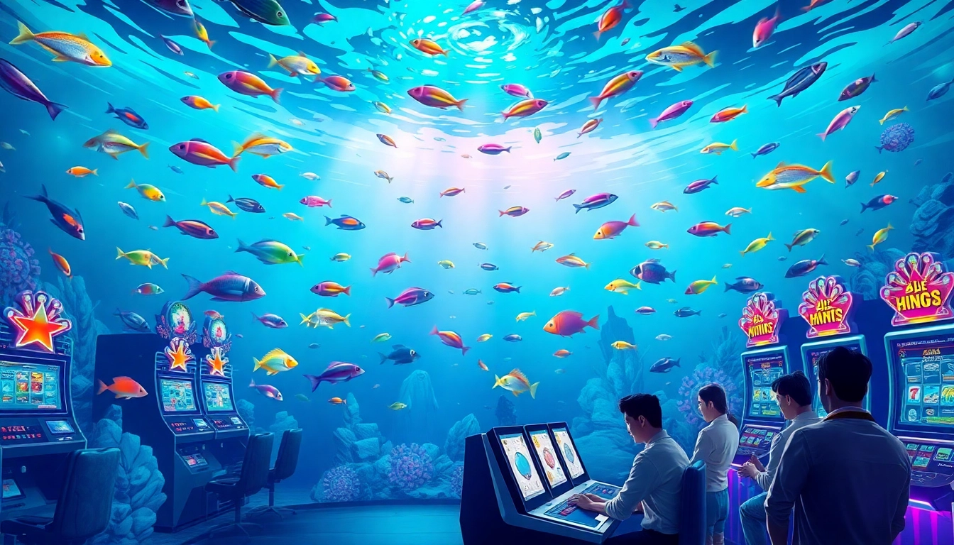 Experience the excitement of bắn cá đổi thưởng with colorful underwater gaming elements and vibrant fish.