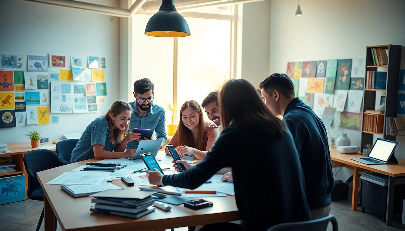 Animation Agency team collaborates on creative projects in a bright studio.