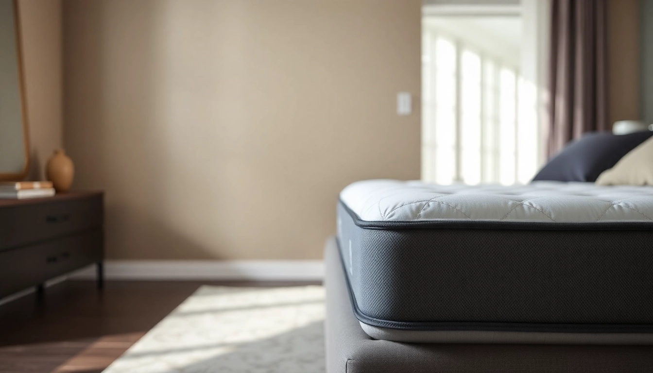 Experience the comfort of the Sealy Albany Hybrid Medium mattress, beautifully displayed in a modern bedroom setup.