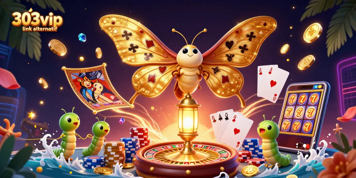 Experience the thrill of 303vip link alternatif with dynamic casino scenes and riches in this vibrant illustration.