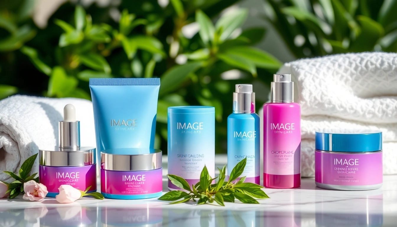Hautpflegeset von IMAGE Skincare Schweiz mit frischen Kräutern und luxuriösem Ambiente.