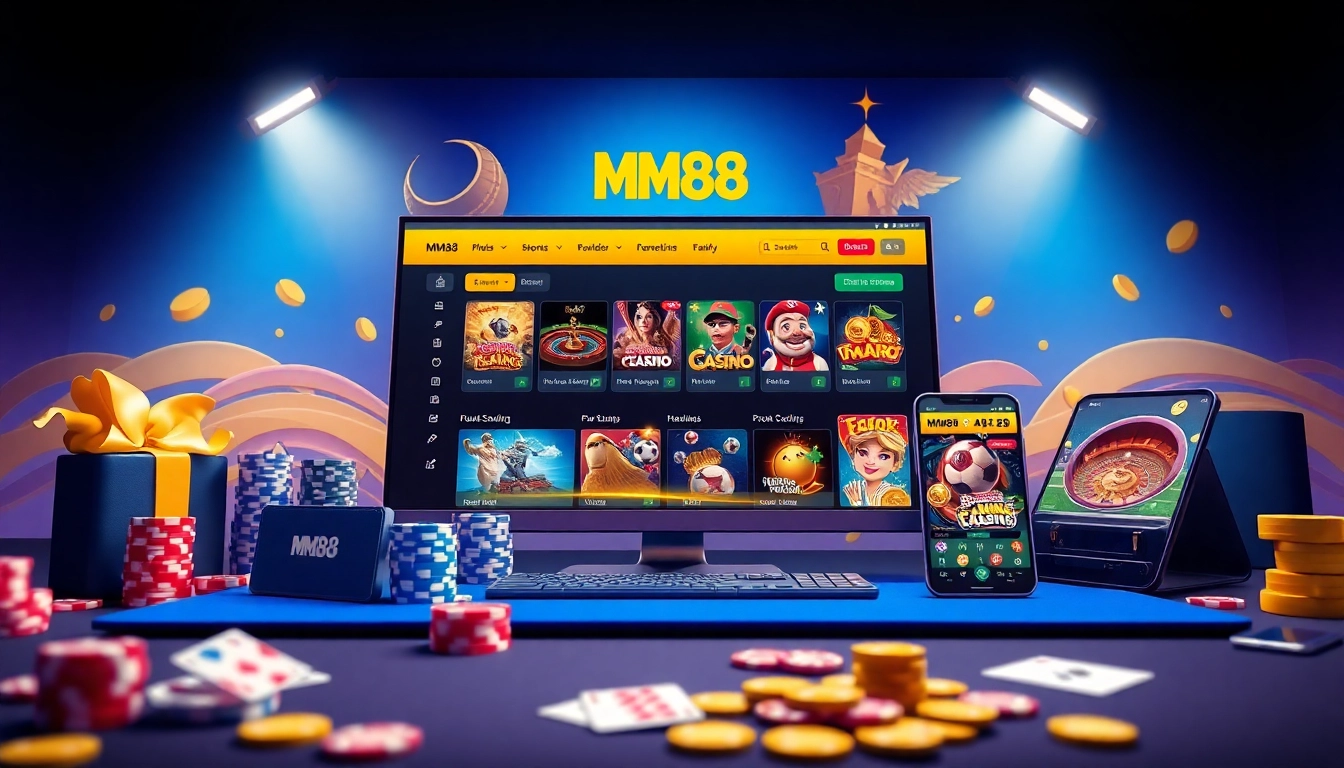 MM88 online gambling interface featuring vibrant games and a modern user-friendly design.