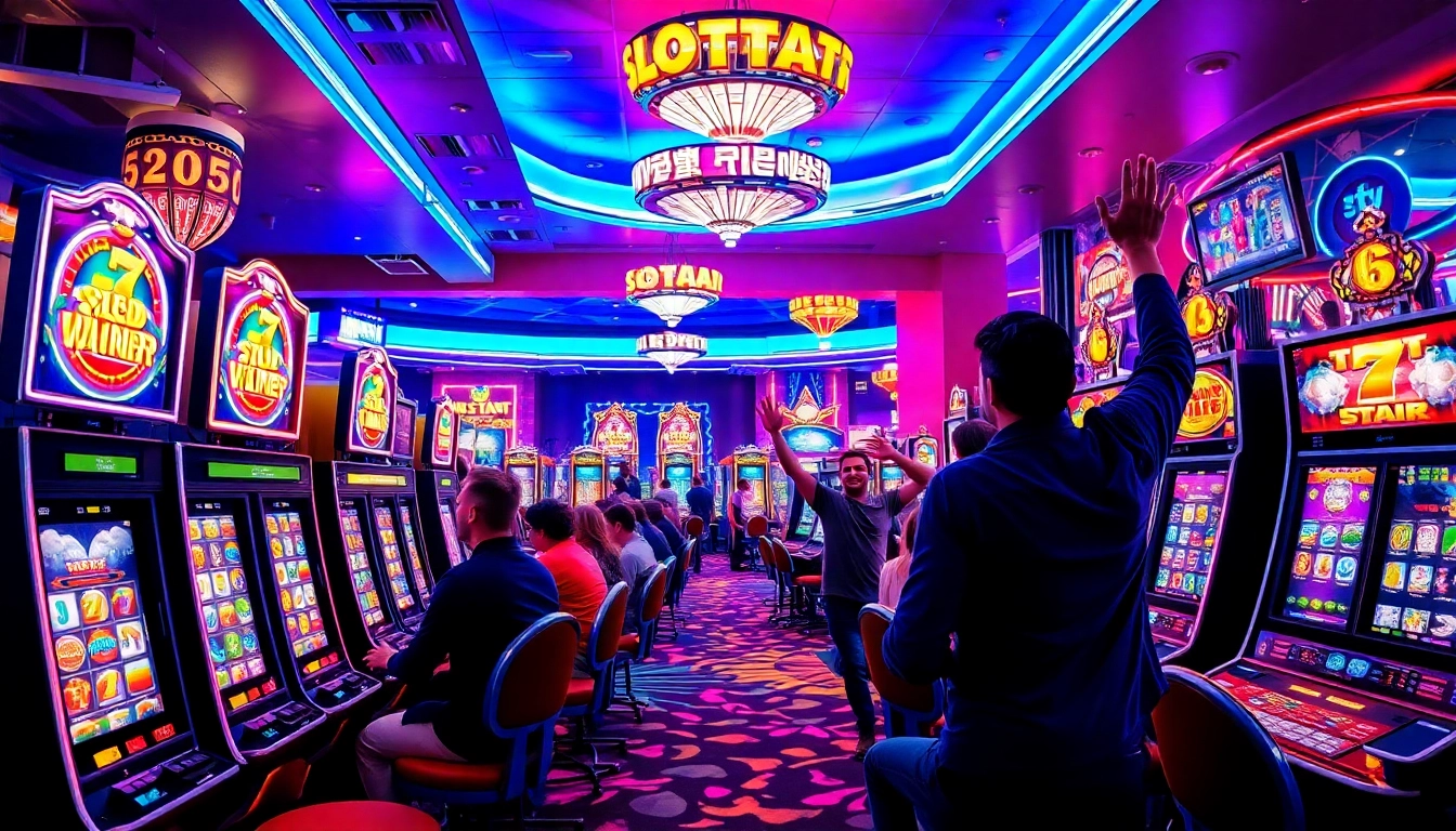 Menangkan slot777 di mesin permainan kasino yang energik dan penuh warna.