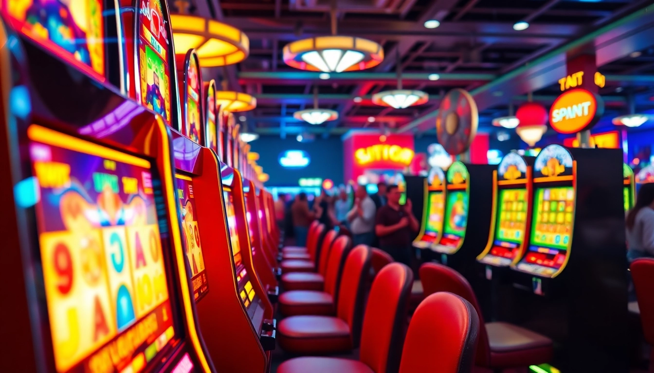 Menampilkan slot bet kecil yang menghibur pemain di mesin slot yang cerah.