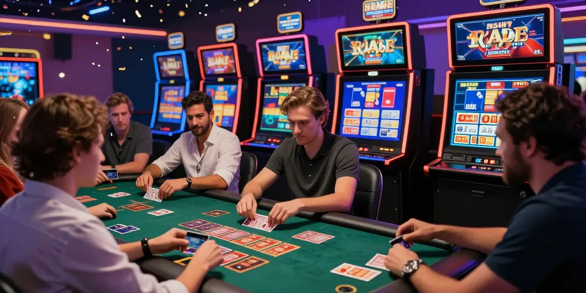 Engaged players at online casinos that accept credit cards enjoying various games in a lively digital environment.
