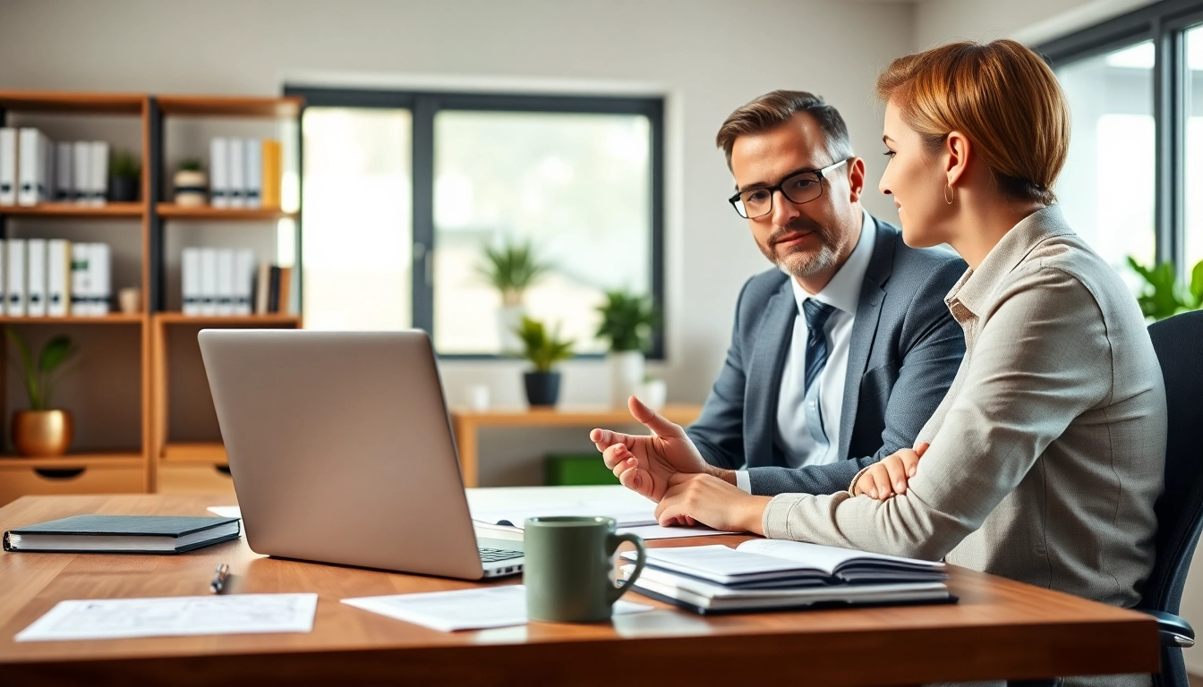 Tax Consultants in Kenya discussing strategies in a bright professional office setting.