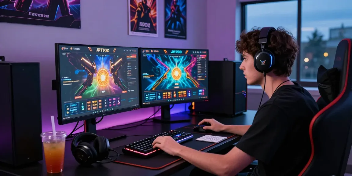 Engaging gaming scene showcasing JPTOTO interface and vibrant gaming setup