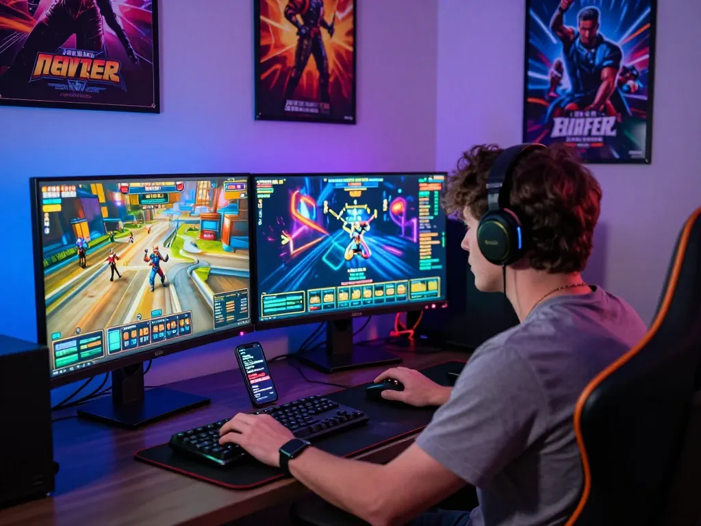 Exciting online gaming setup featuring ligasedayu slot graphics and vibrant atmosphere.