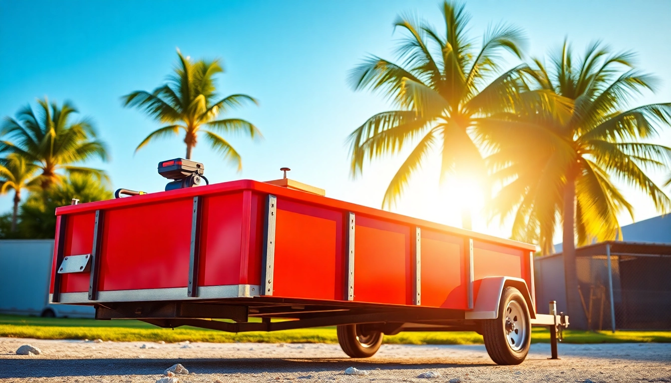 Rent a reliable utility trailer in Hudson FL showcased against a sunny backdrop.