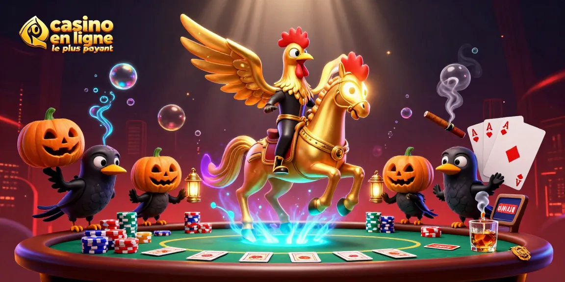 Visitez le casino en ligne le plus payant avec une scène animée de personnages captivants et un décor festif.