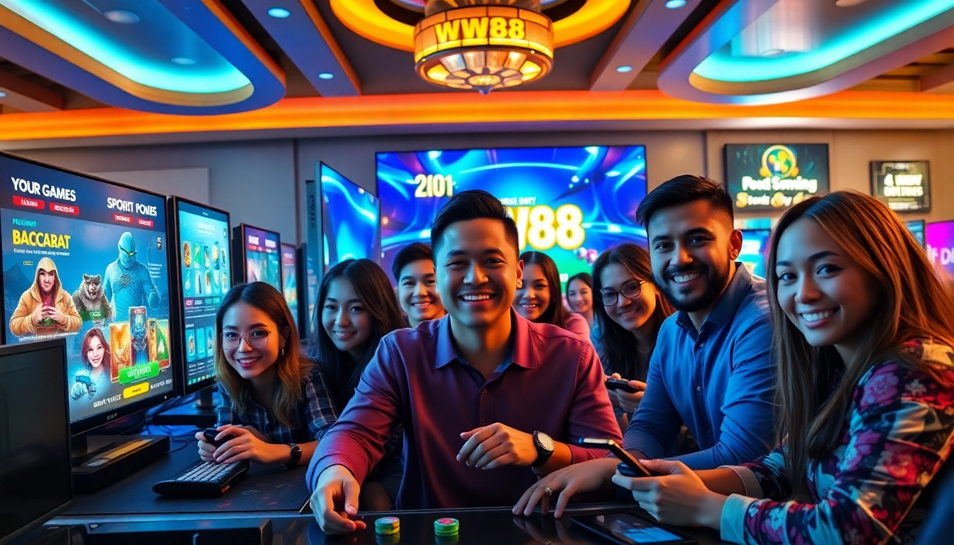 Engaging players enjoying various online games at https://ww888.io/ showcasing Baccarat and thrilling slots.