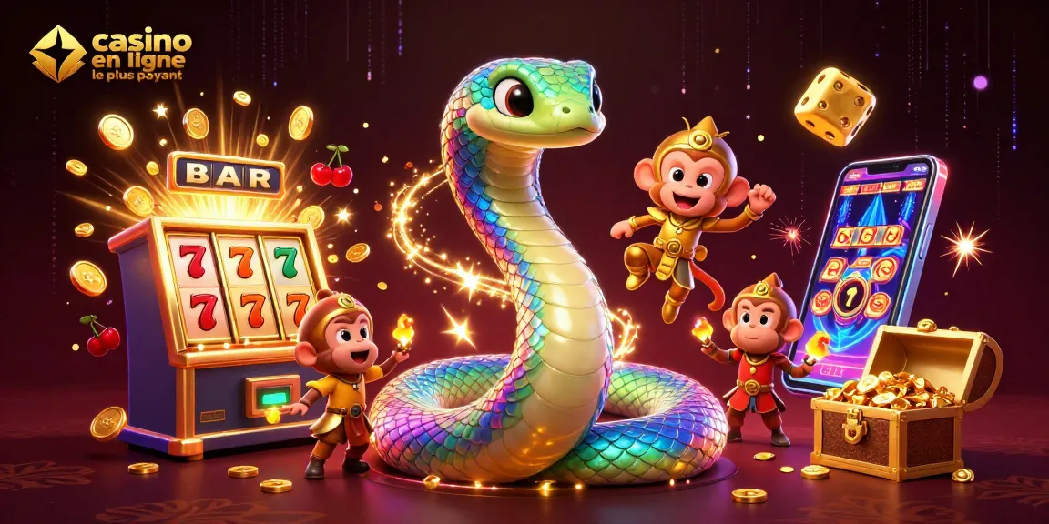 Découvrez le casino en ligne le plus payant avec un serpent arc-en-ciel et des symboles éclatants.