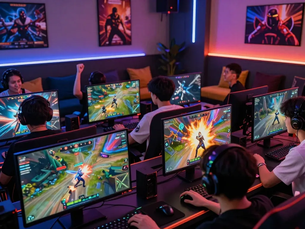 Players enjoying the thrilling go88 gaming experience in a lively lounge setting with vibrant action.