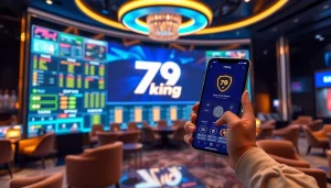 Painel de apostas online da 79king com ícones de segurança e quadros de cotações