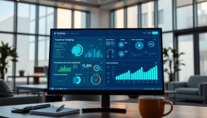 Showcase of AI testing features at https://www.benchbot.ai with vibrant interface and modern workspace.