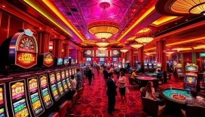 คาสิโน ที่สร้างบรรยากาศตื่นเต้นด้วยเครื่องสล็อตหลากสีและโต๊ะเล่นเกมแนวหรู