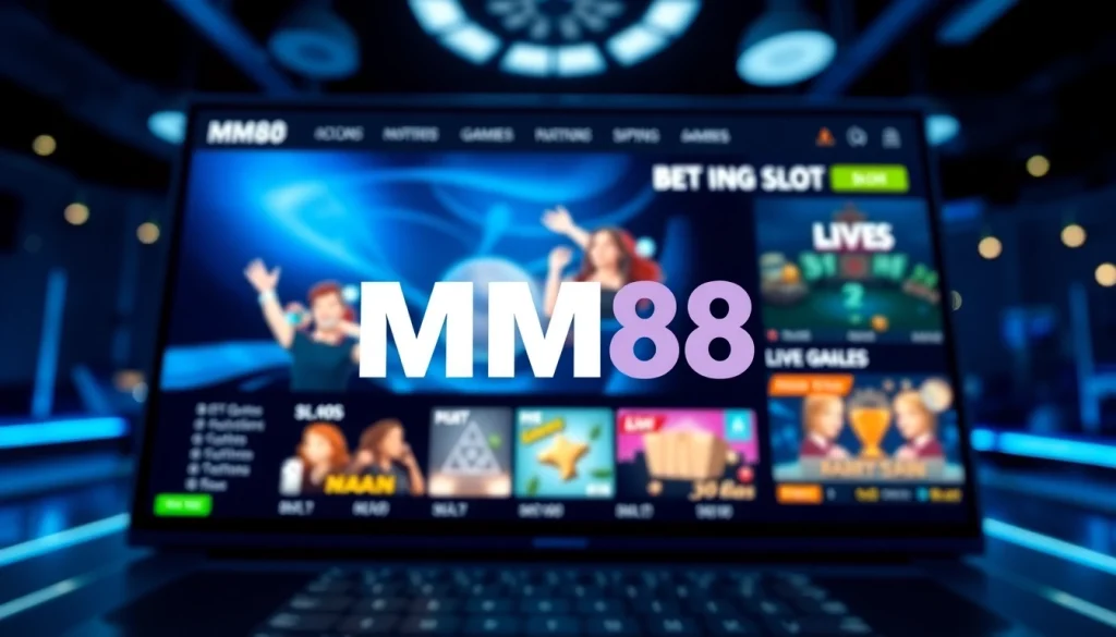 Engaging MM88 online gambling interface displaying various gaming options and a modern layout.