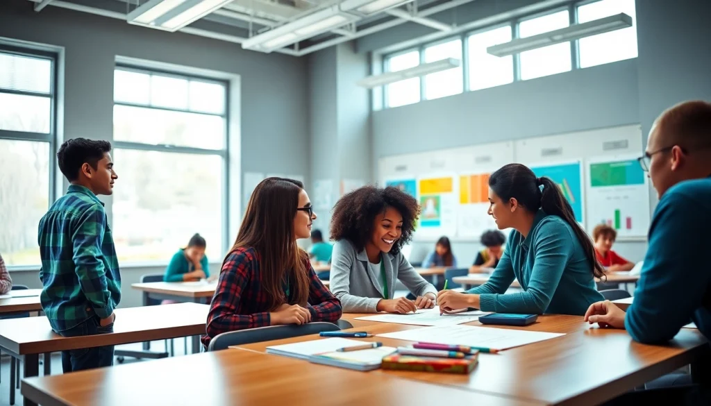 Engaged students in a vibrant classroom setting focused on Education activities.