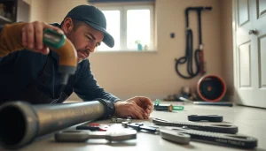 Expert technician performing a sewer repair raleigh service in a residential setup.