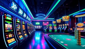 Exciting XX88 online gaming interface featuring neon colors and diverse games.