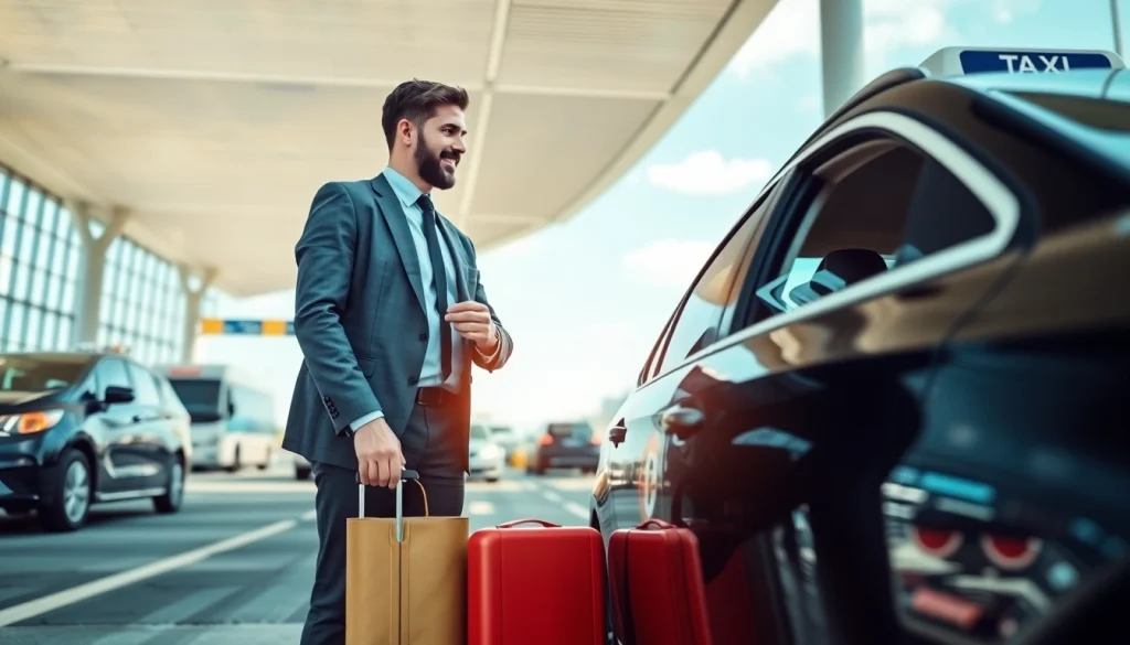 Efficient Nottingham to Heathrow Taxi service with professional driver and modern taxi at airport.