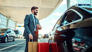 Efficient Nottingham to Heathrow Taxi service with professional driver and modern taxi at airport.