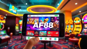 AF88 mobile betting interface showcasing diverse games and user support options.