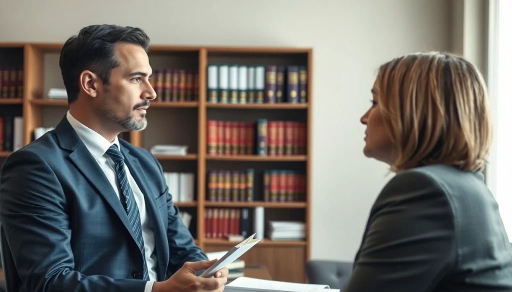 Tim Grabe attorney consulting a client at https://www.timgrabeattorney.com in a professional office.