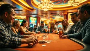 Menggambarkan suasana bermain di https://rusia777.com dengan pemain yang beragam dan suasana ceria.