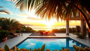 Captivating view of Pattaya property with beach access, inviting atmosphere at sunset.