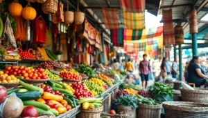 suletoto tradisional dengan keramaian pasar lokal dan produk segar