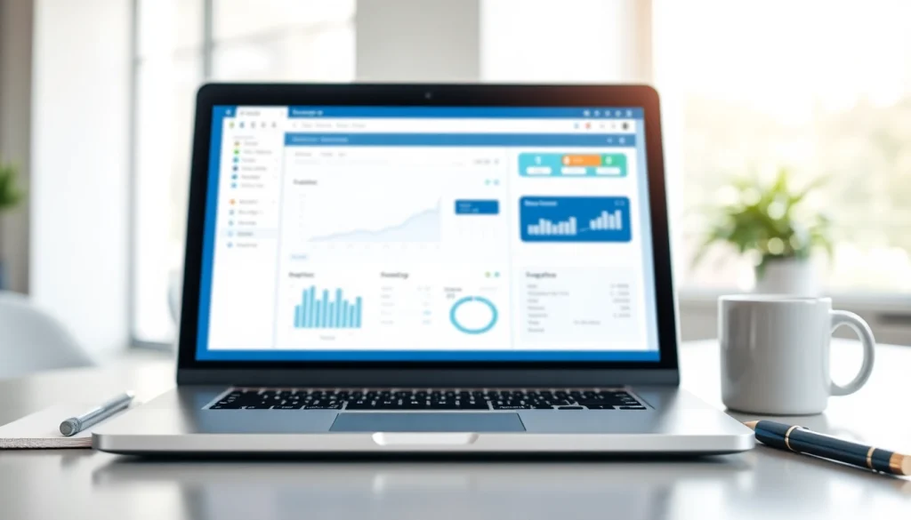 Enhance your work efficiency with invoice processing software showcased in a modern office.