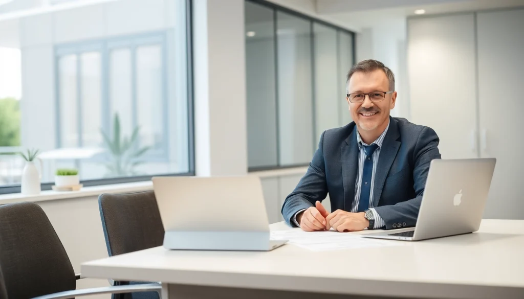 Gutachter Auto Aachen erstellt ein präzises Unfallgutachten in seinem modernen Büro.