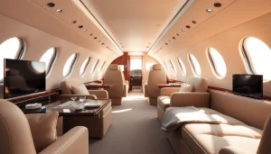 Experience luxury in the private jet interior featured on https://flymarquis.com showcasing elegance and comfort.