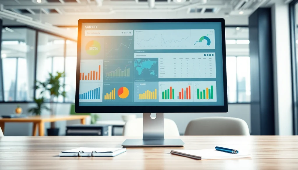 Bezoek https://enqueteplein.nl voor een digitale enquête-interface met kleurrijke grafieken.