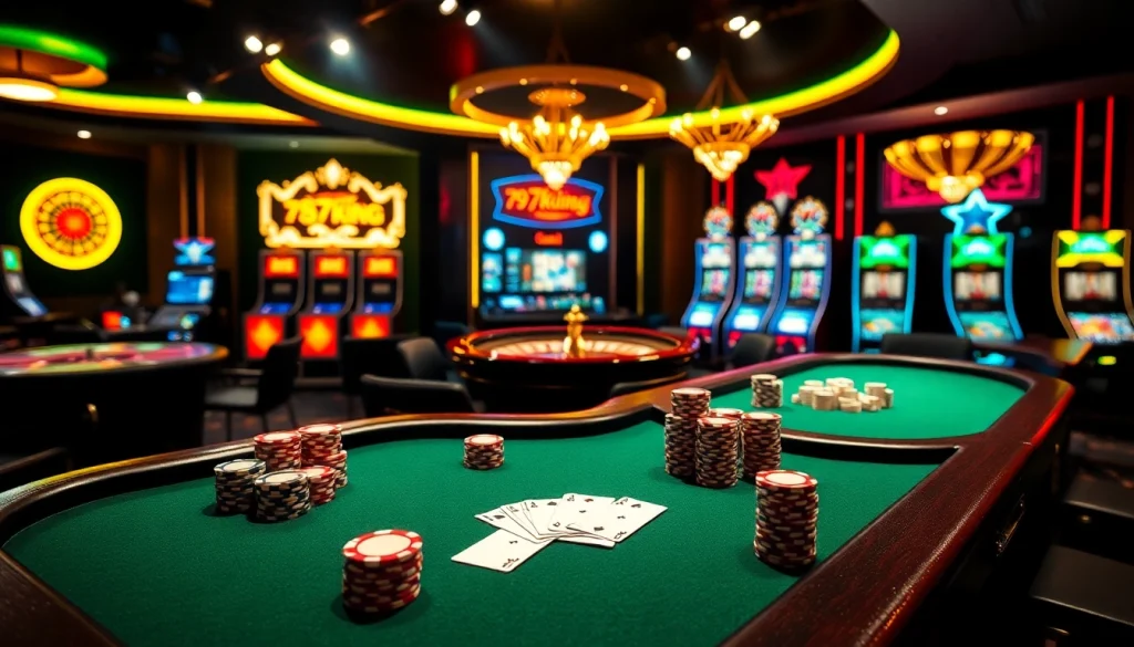 79king delivers high-stakes battles on luxury poker tables with competitive players and vibrant slot machines.