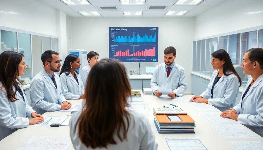 Investigating the ADAPTABLE Aspirin Study with a professional healthcare research team in a modern lab.