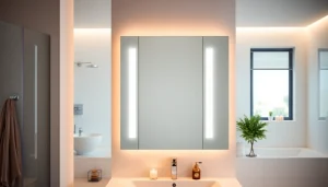 Erleben Sie den eleganten sonni Spiegelschrank mit LED und modernem Design in einem stilvollen Badezimmer.