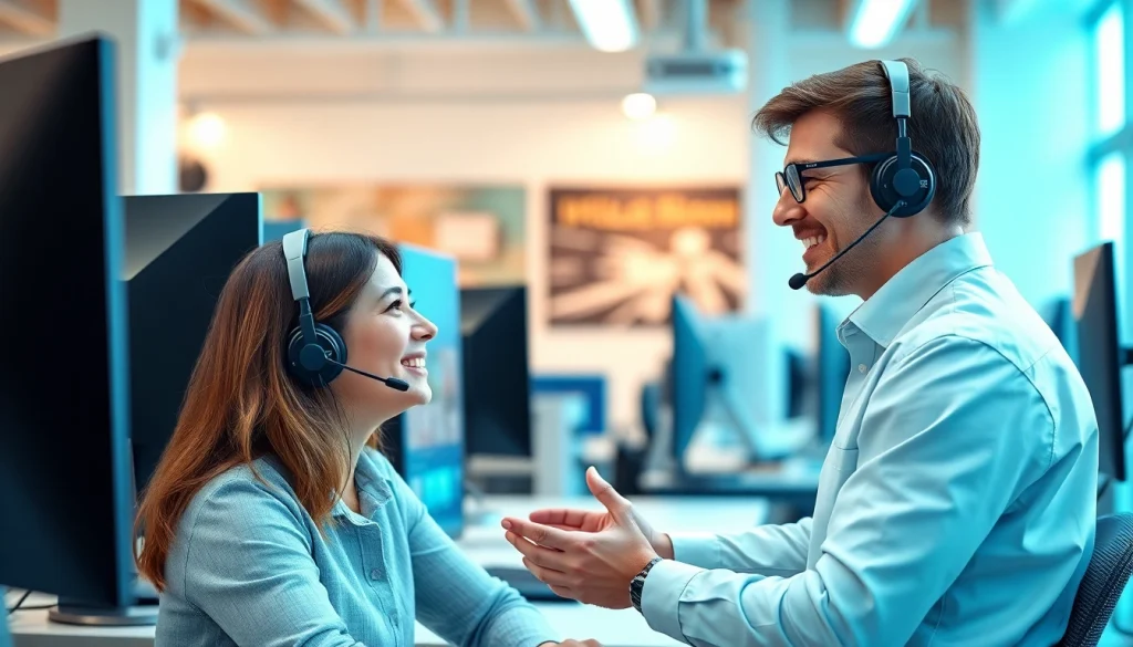 Get expert computer support and services from a professional technician assisting a satisfied client