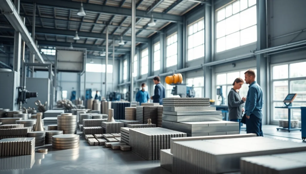 Alnico magnets manufacturer in china showcasing skilled artisans and advanced machinery in a bright atmosphere.