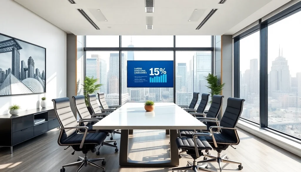 Showcasing a professional environment for industrial leasing with modern features and bright lighting.