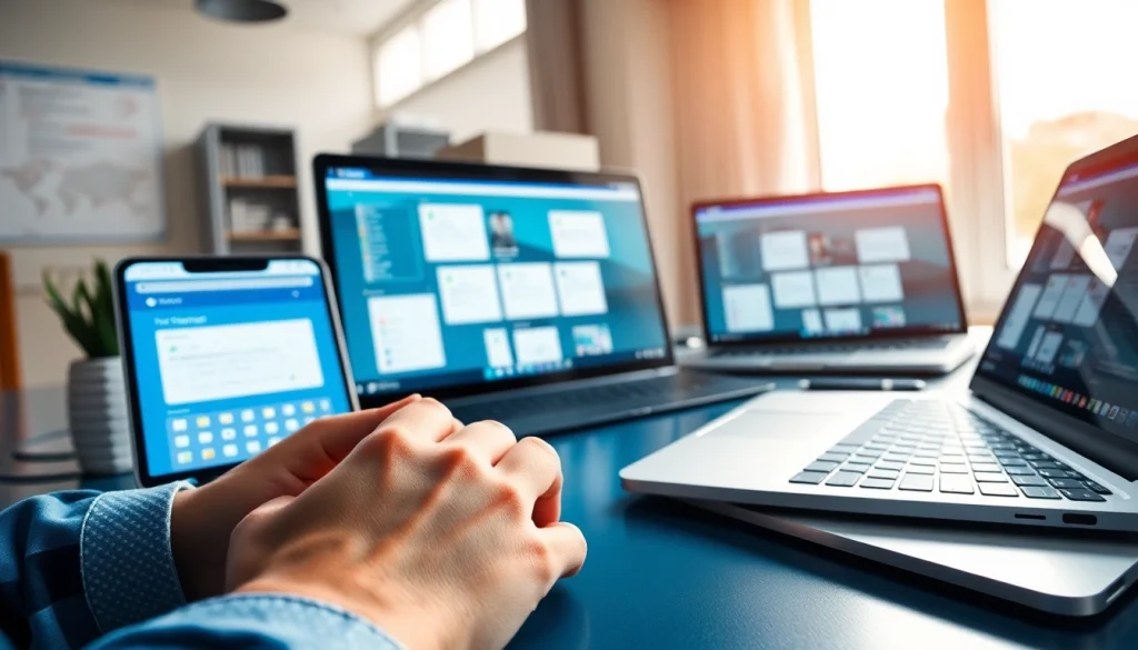 Utilizing Sogou输入法 input method on modern devices in a vibrant workspace.