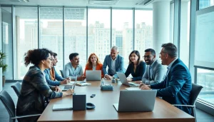 Engaging business meeting captured at https://antrepost.com with diverse professionals discussing strategies.