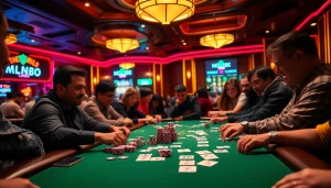 Experience the intensity at Nhà cái MM88's poker table with vibrant chips and focused players.