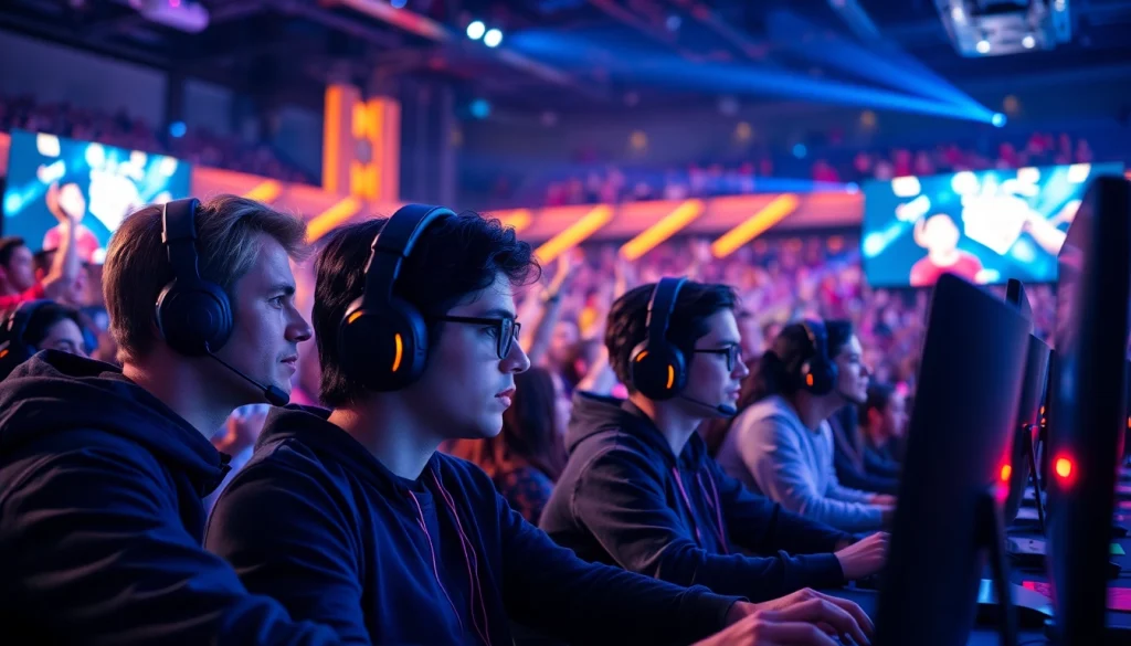 Menampilkan gamer terampil dalam kompetisi hakim4d game yang penuh semangat dan energi.