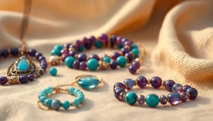 Showcase exquisite spiritual jewelry featuring vibrant gemstones and intricate designs.