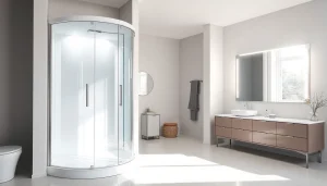 Découvrez la cabine de douche sirhona moderne avec miroir éclairé pour salle de bain.