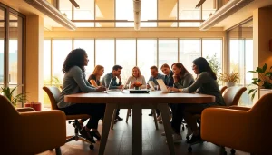 Engaged team collaborating in a bright office environment, illustrating creativity at https://www.shiverhamilton.com.