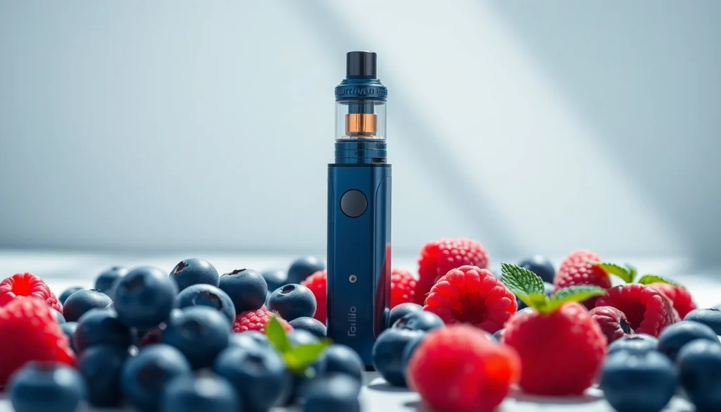 Experience the tornado 15k blueberry raspberry vape device with fresh berries in vibrant colors.